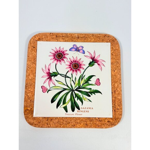 Cork Base Trivet Portmeirion Botanic Garden Gazania Ringens Treasure Flower - Picture 7 of 9